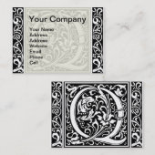Brief Q Middeleeuws Monogram Art Nouveau Visitekaartje (Voorkant / Achterkant)