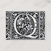 Brief Q Middeleeuws Monogram Art Nouveau Visitekaartje (Achterkant)