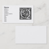 Brief Q Middeleeuws Monogram Art Nouveau Visitekaartje (Voorkant / Achterkant)