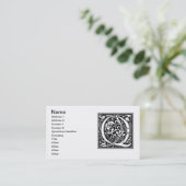 Brief Q Middeleeuws Monogram Art Nouveau Visitekaartje (Staand voorkant)