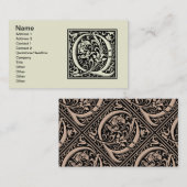 Brief Q Middeleeuws Monogram Art Nouveau Visitekaartje (Voorkant / Achterkant)