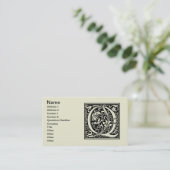 Brief Q Middeleeuws Monogram Art Nouveau Visitekaartje (Staand voorkant)