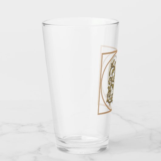 BRIEF Q MONOGRAM Beauful Wedding New Home Gift Glas (Rechts)