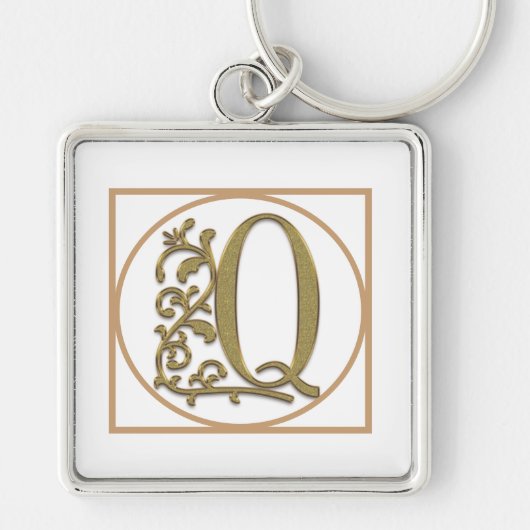 BRIEF Q MONOGRAM Beauful Wedding New Home Gift Sleutelhanger (Voorkant)