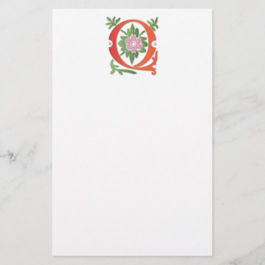 Brief Q Monogram Fleur de lis Briefpapier (Voorkant)