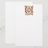 Brief Q Monogram Fleur de lis Briefpapier (Voorkant / Achterkant)