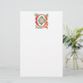 Brief Q Monogram Fleur de lis Briefpapier (Staand voorkant)