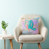 Brief Q Monogram Waterverf Cute Mermaid Nursery Kussen (Stoel)