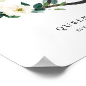 Brief Q Monogram Waterverf Perzik Florals Nursery Poster (Hoek)