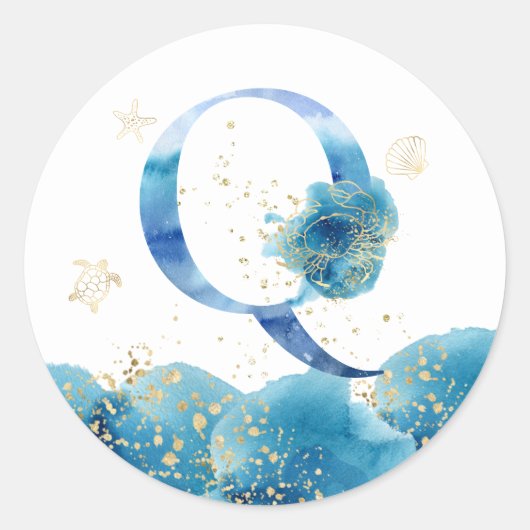 *~* BRIEF Q - Zee Ocean Beach Envelope Sticker (Voorkant)