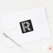 BRIEF R BAR CODE Eerste Initiaal Barcode Patroon Vierkante Sticker (Envelop)