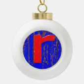 Brief r keramische bal ornament (Voorkant)