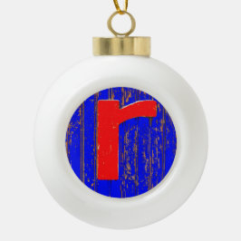 Brief r keramische bal ornament