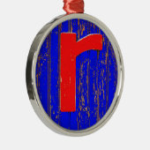 Brief r metalen ornament (Rechts)
