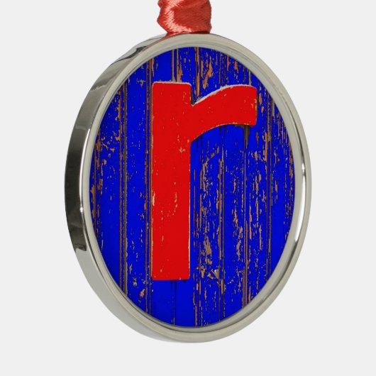 Brief r metalen ornament (Rechts)