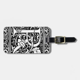 Brief R Middeleeuws Monogram Art Nouveau Bagagelabel