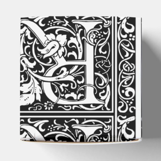 Brief R Middeleeuws Monogram Art Nouveau Bedankdoosjes (Bovenkant)