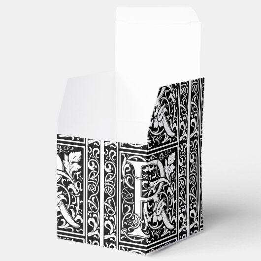 Brief R Middeleeuws Monogram Art Nouveau Bedankdoosjes (Geopend)