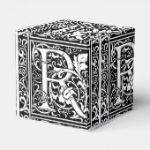 Brief R Middeleeuws Monogram Art Nouveau Bedankdoosjes (Achterkant)