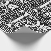 Brief R Middeleeuws Monogram Art Nouveau Cadeaupapier (Hoek)