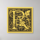 Brief R Middeleeuws Monogram Art Nouveau Canvas Afdruk (Voorkant)