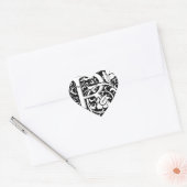 Brief R Middeleeuws Monogram Art Nouveau Hart Sticker (Envelop)