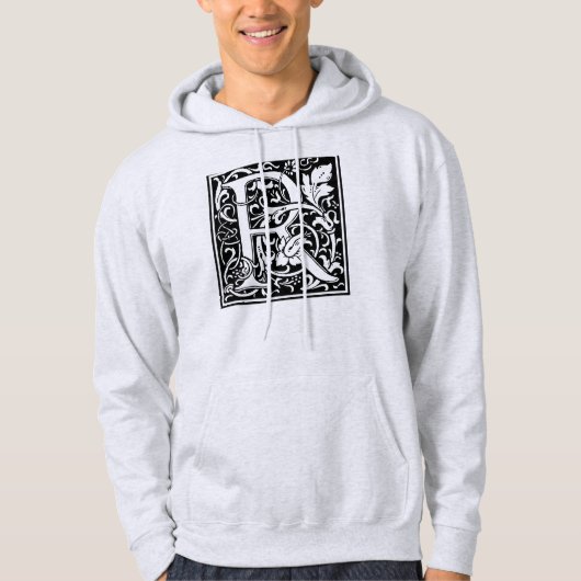 Brief R Middeleeuws Monogram Art Nouveau Hoodie (Voorkant)