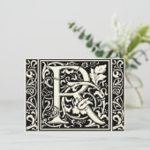 Brief R Middeleeuws Monogram Art Nouveau Kaart (Staand voorkant)