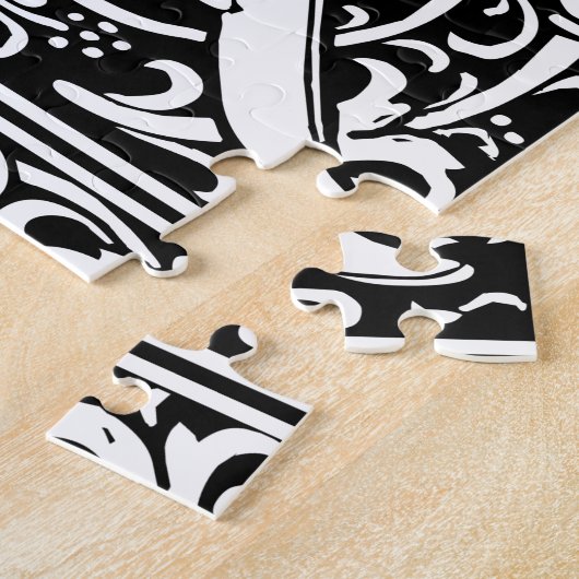 Brief R Middeleeuws Monogram Art Nouveau Legpuzzel (Zijkant)