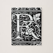 Brief R Middeleeuws Monogram Art Nouveau Legpuzzel (Verticaal)