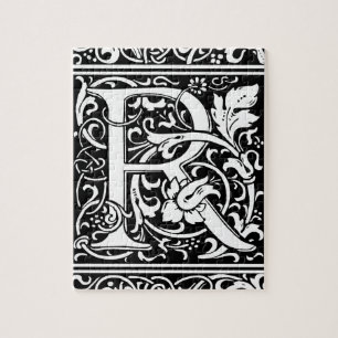 Brief R Middeleeuws Monogram Art Nouveau Legpuzzel