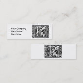 Brief R Middeleeuws Monogram Art Nouveau Mini Visitekaartje (Voorkant / Achterkant)