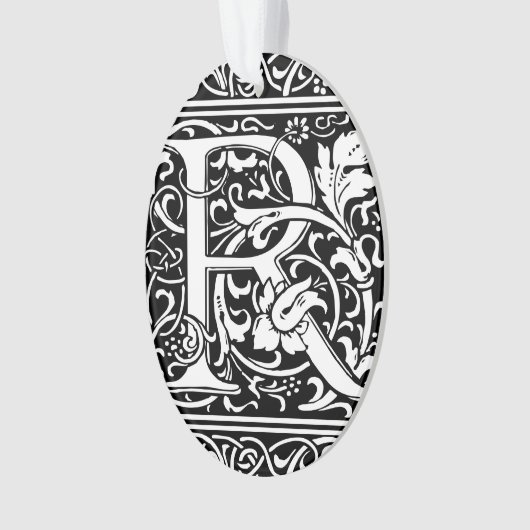Brief R Middeleeuws Monogram Art Nouveau Ornament (voorkant)