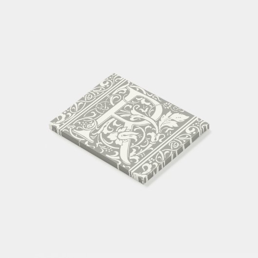 Brief R Middeleeuws Monogram Art Nouveau Post-it® Notes (Schuin)