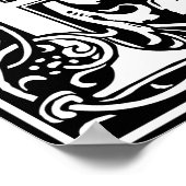 Brief R Middeleeuws Monogram Art Nouveau Poster (Hoek)