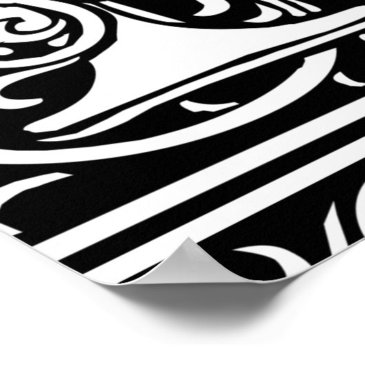 Brief R Middeleeuws Monogram Art Nouveau Poster (Hoek)