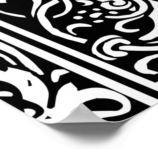 Brief R Middeleeuws Monogram Art Nouveau Poster (Hoek)