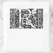 Brief R Middeleeuws Monogram Art Nouveau Rechthoekige Sticker (Tas)