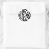Brief R Middeleeuws Monogram Art Nouveau Ronde Sticker (Tas)
