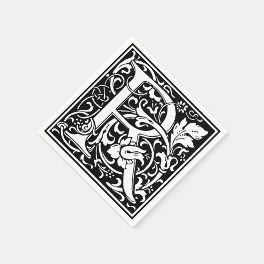 Brief R Middeleeuws Monogram Art Nouveau Servet (Hoek)