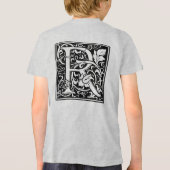 Brief R Middeleeuws Monogram Art Nouveau Tri-Blend Shirt (Achterkant)