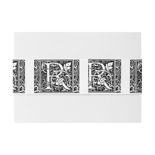Brief R Middeleeuws Monogram Art Nouveau Uitnodigingen Wikkel (Achterkant Voorbeeld)
