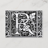 Brief R Middeleeuws Monogram Art Nouveau Visitekaartje (Achterkant)