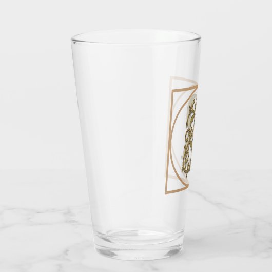 BRIEF R MONOGRAM Beauful Wedding New Home Gift Glas (Rechts)
