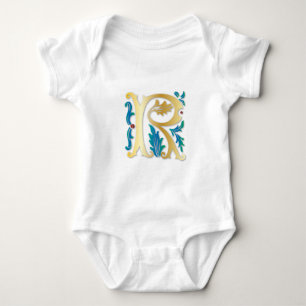 Brief R Monogram Fleur de lis Romper