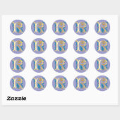 Brief R Monogram Fleur de lis Ronde Sticker (Vel)