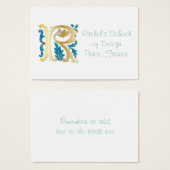 Brief R Monogram Fleur de lis Visitekaartjes (Voorkant /achterkant)