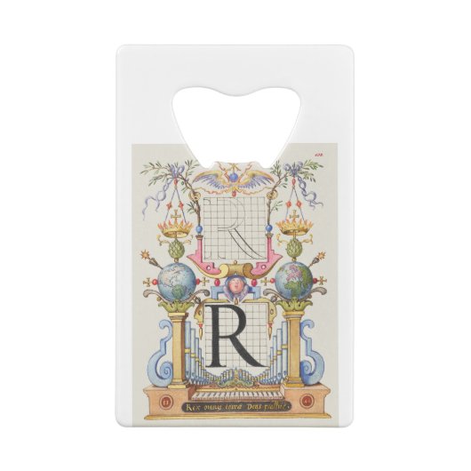 Brief R van Mira Calligraphiae Monumenta Creditkaart Flessenopener (Achterkant)