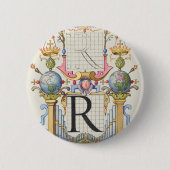 Brief R van Mira Calligraphiae Monumenta Ronde Button 5,7 Cm (Voorkant)