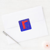 Brief r vierkante sticker (Envelop)